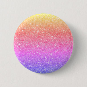 Moderner Rainbow Glitzer Glam Button