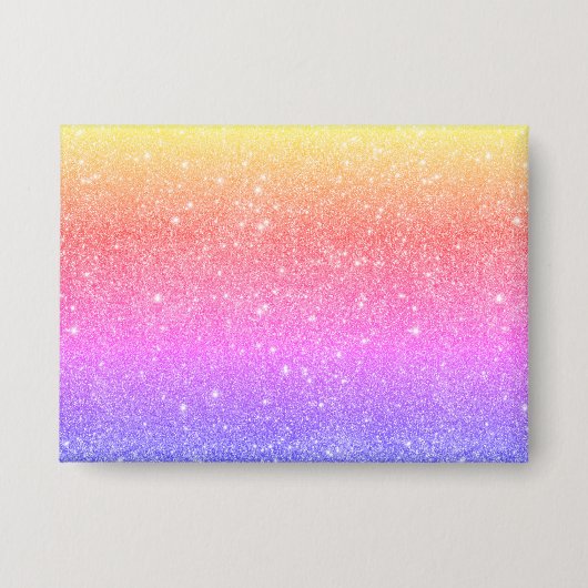 Moderner Rainbow Glitzer Glam Button (Vorderseite)