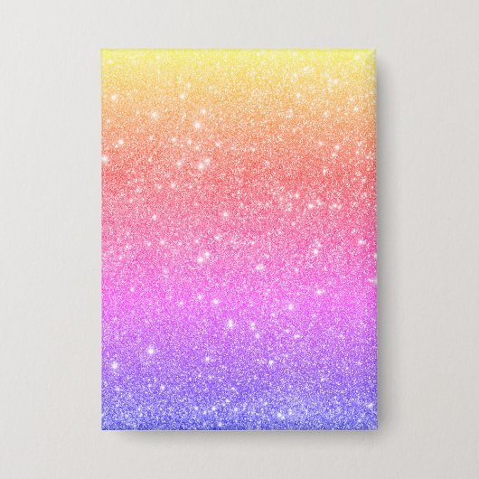 Moderner Rainbow Glitzer Glam Button (Vorderseite)