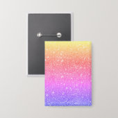 Moderner Rainbow Glitzer Glam Button (Vorderseite/Rückseite)