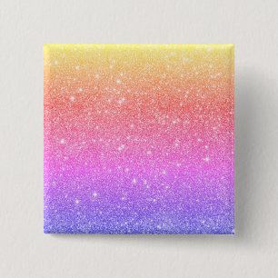 Moderner Rainbow Glitzer Glam Button