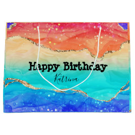 Moderner Rainbow-Glitzer individuell anpassbar Große Geschenktüte