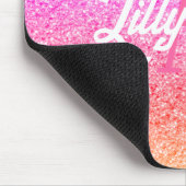 Moderner Rainbow-Glitzer Personalisiert Monogram Mousepad (Ecke)