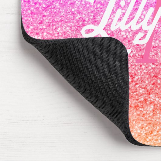 Moderner Rainbow-Glitzer Personalisiert Monogram Mousepad (Ecke)