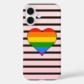 Moderner Rainbow Heart Gay Pride Custom Case (Rückseite)