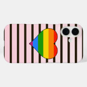Moderner Rainbow Heart Gay Pride Custom Case (Rückseite (Horizontal))