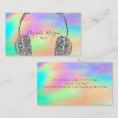 Moderner Rainbow Holographic Glitzern Headphone DJ Visitenkarte (Vorne/Hinten)