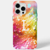 Moderner Rainbow Monogram Glitzer Case-Mate iPhone Hülle (Rückseite)