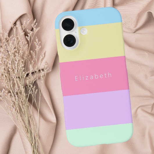 Moderner Rainbow Pastel Colorblock Streifen Case-Mate iPhone Hülle