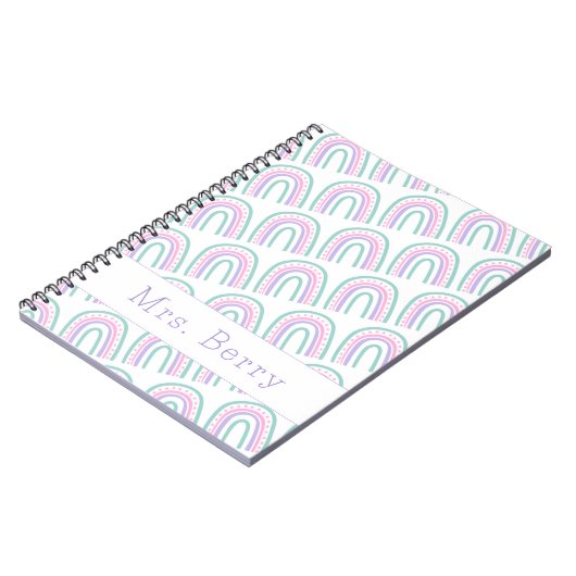 Moderner Rainbow-Personalisiert-Lehrer Notizblock (Linke Seite)