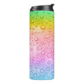 Moderner Rainbow-Raindrops-Individuelle Name Thermosbecher (Nach links gedreht)