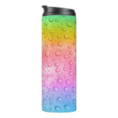 Moderner Rainbow-Raindrops-Individuelle Name Thermosbecher (Nach rechts gedreht)