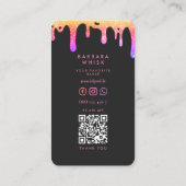 Moderner Rainbow Tropfen Whisk Bäckerei Konditorke Visitenkarte (Rückseite)