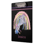 Moderner Rainbow Unicorn-Glitzer Klemmbrett (Links)