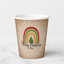 Moderner Rainbow Weihnachtsbaum 20xx Add Year