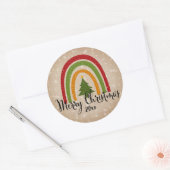 Moderner Rainbow Weihnachtsbaum 20xx Add Year Runder Aufkleber (Umschlag)