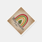 Moderner Rainbow Weihnachtsbaum 20xx Add Year Serviette (Ecke)