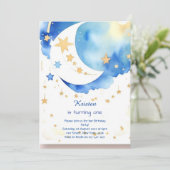 Moderner Raketenraum zum Geburtstag Einladung (Stehend Vorderseite)