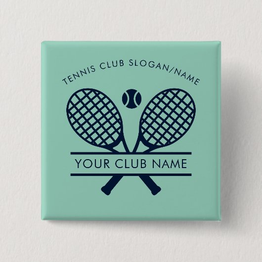 Moderner Rasen-Tennis-Club-Name-Team-Trainer Button (Vorderseite)