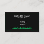 Moderner Rasen- und Rasenservice für Grün und Schw Visitenkarte (Vorderseite)