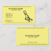 Moderner Rasenmäherservice Gelb und Schwarz Visitenkarte (Vorne/Hinten)