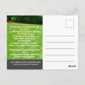 Moderner Rasenpflegedienst Postkarte (Rückseite)