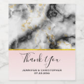 Moderner, rauchiger grauer Marmor mit goldfarbener Weinetikett (Einzelnes Label)