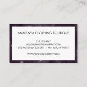 Moderner, rauchiger Schwarz-weißer Marmor Minimali Visitenkarte (Rückseite)