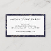 Moderner, rauchiger Schwarz-weißer Marmor Minimali Visitenkarte (Rückseite)