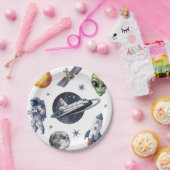 Moderner Raumfahrtplanet zum Geburtstag oder zur D Pappteller (Party)