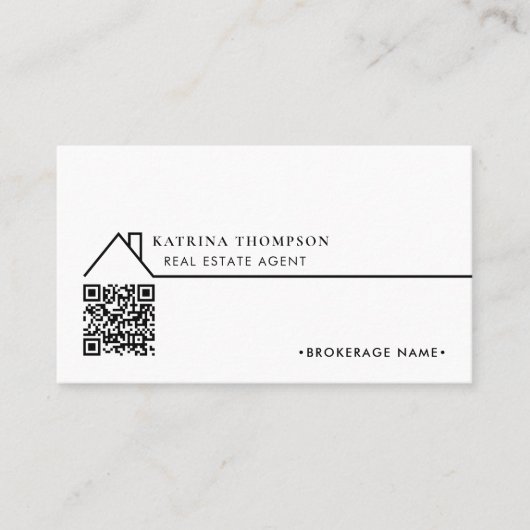 Moderner Real Anwesen Agent Broker QR Code Visitenkarte (Vorderseite)
