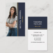 Moderner Real Anwesen Agent | Foto Layout Vertikal Visitenkarte (Vorne/Hinten)