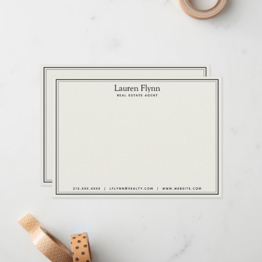 Moderner Real Anwesen Agent Personalisiert Station Mitteilungskarte (Vorderseite/Rückseite Beispiel)