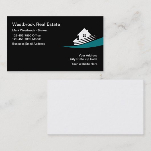 Moderner Real Anwesen Broker und Agent Visitenkarte (Vorne/Hinten)