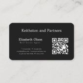 Moderner Realtor-Promotion im einfachen QR-Code-St Visitenkarte (Rückseite)