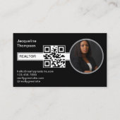 Moderner Realtor Real Anwesen Agent Foto QR Code Visitenkarte (Rückseite)