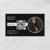 Moderner Realtor Real Anwesen Agent Foto QR Code Visitenkarte (Rückseite)
