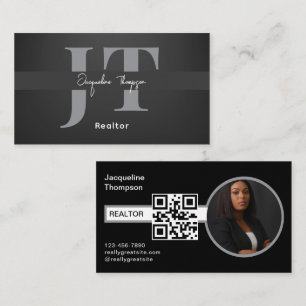 Moderner Realtor Real Anwesen Agent Foto QR Code Visitenkarte