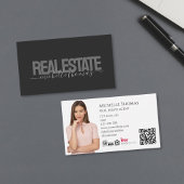 Moderner Realtor Real Anwesen Agent Foto QR Code Visitenkarte