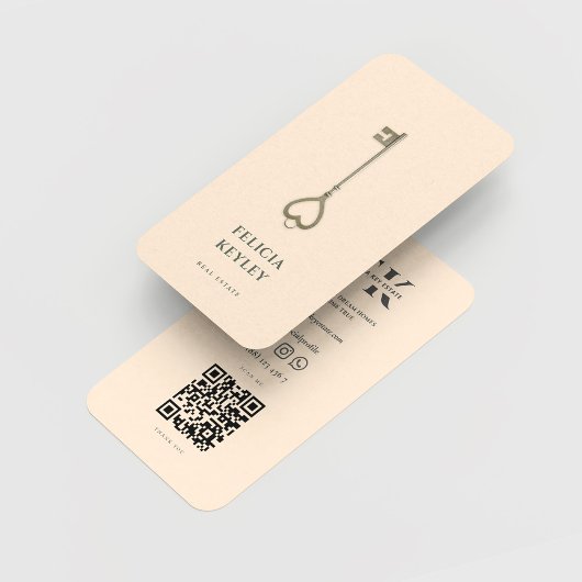 Moderner Realtor Real Anwesen Monogram Champagne Visitenkarte