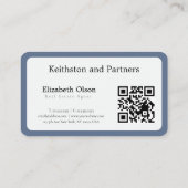 Moderner Realtor Werbe-QR-Code im einfachen Stil Visitenkarte (Rückseite)