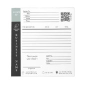 Moderner Rechnungsabsatz für kleine Unternehmen Notizblock (Vorderseite)