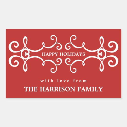 Moderner Rechteckiger Aufkleber (Vorderseite)