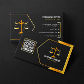 Moderner Rechtsanwalt für Schwarze, Gold, Office J Visitenkarte