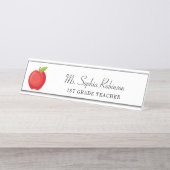 Moderner Red Apple Custom Teacher Schreibtischnamensplakette (Vorderseite )