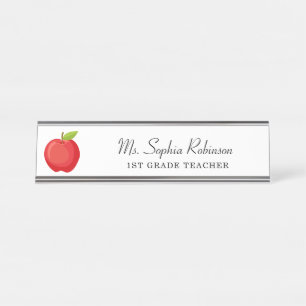 Moderner Red Apple Custom Teacher Schreibtischnamensplakette