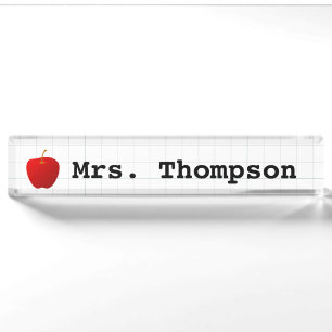 Moderner Red Apple Lehrer Namensplakette