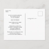 Moderner Red Elegante Script Foto Abschluss Ankündigungspostkarte (Rückseite)