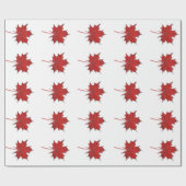 Moderner Red Fall Maple Leaf Erntedank Geschenkpapier (Flach)