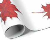 Moderner Red Fall Maple Leaf Erntedank Geschenkpapier (Rolleneckpunkt)
